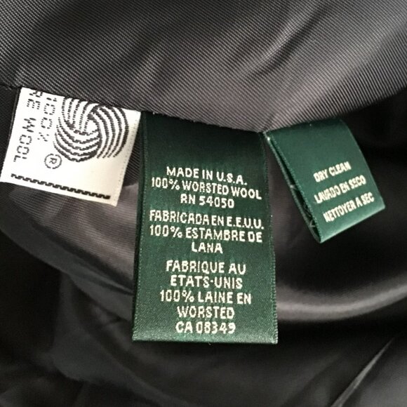 Lauren Ralph Lauren Vintage Black Double Breasted Wool Military Jacket NWOT - Picture 9 of 10